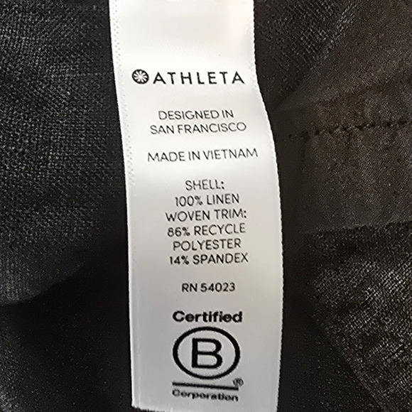 ATHLETA Cabo Linen Women's Drawstring Zip Pockets Jogger Pants Black Women's 12 - Picture 5 of 5